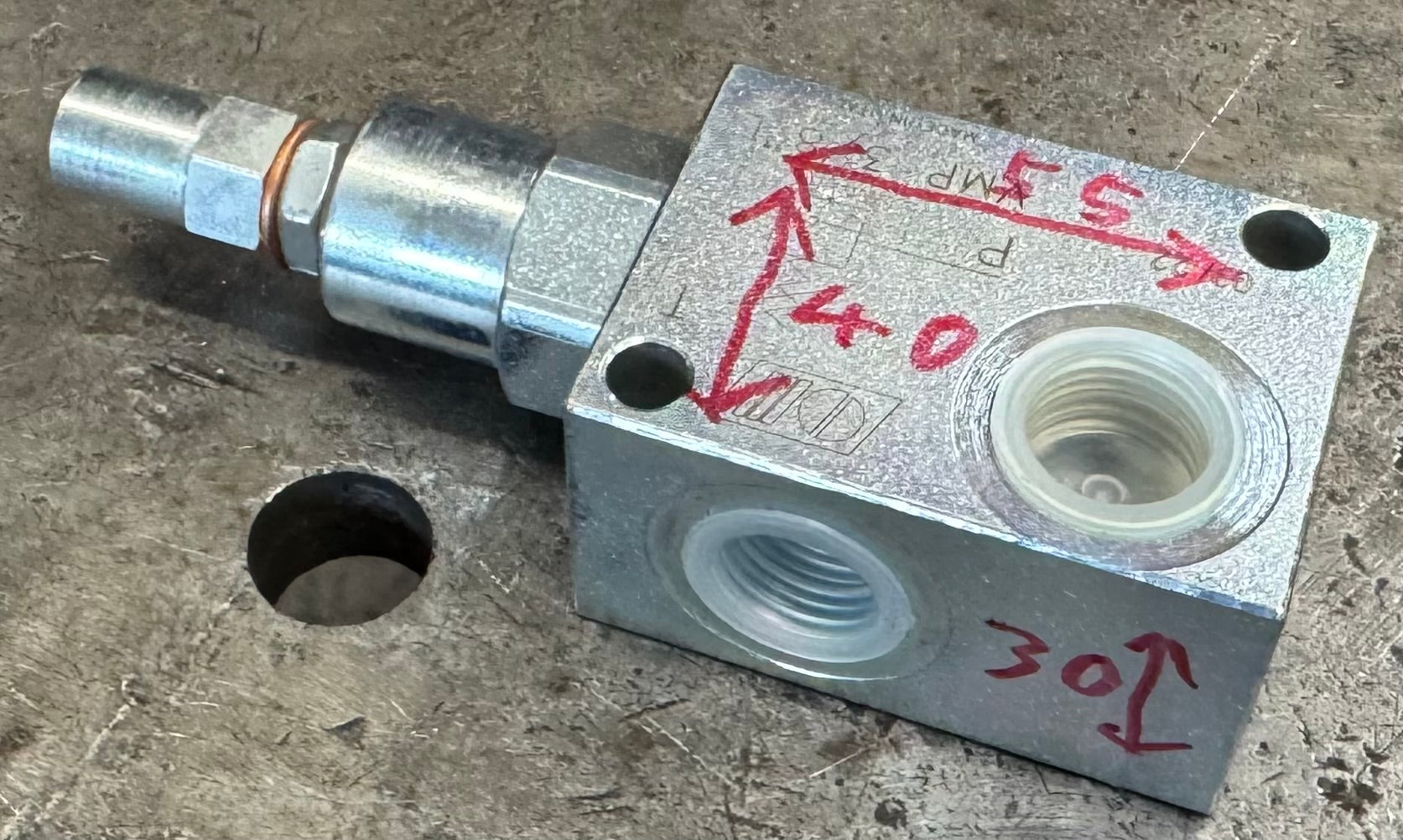 Hydraulik Druckbegrenzungsventil 3/8" 80-300 bar für Baggerdaumen 2-8t