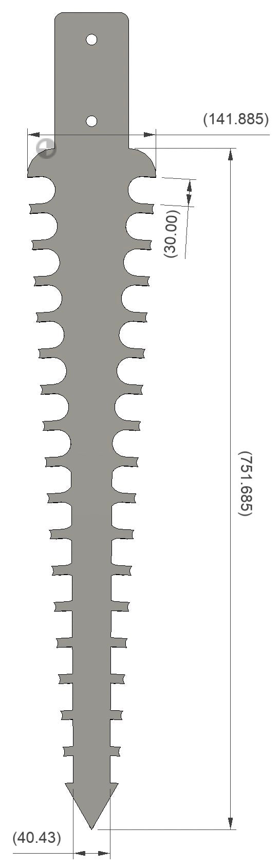 Wurzel Säge 75cm für Lönartz Universalhalter für Minibagger