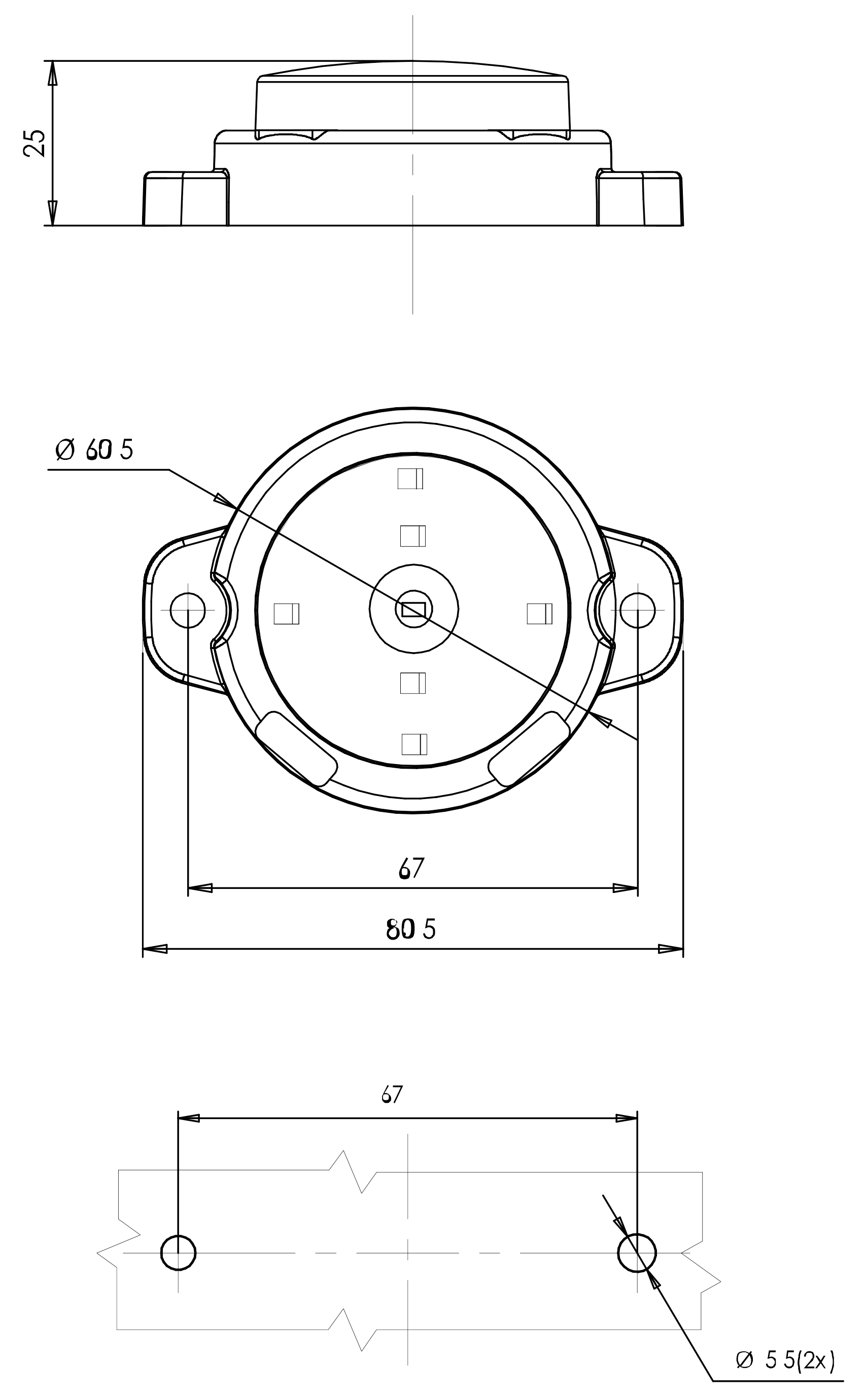 Kompakte LED 12/24V Mehrfunktions Frontleuchte 2m Kabel (Position, Blinker) WAS W236 1531 1/A